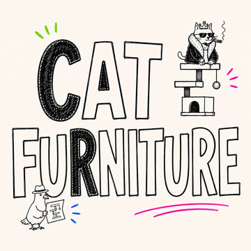 Hand-drawn Cat Furniture category card for The Apartment Cat