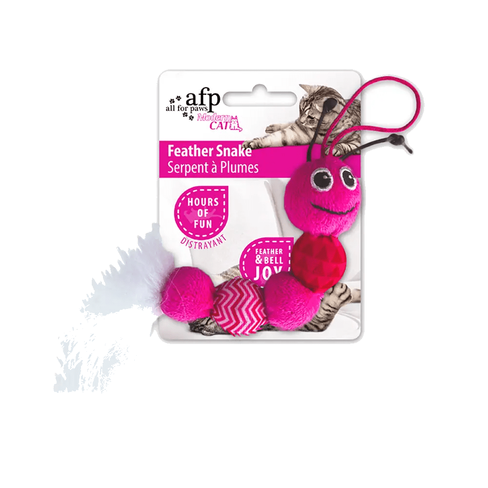 AFP Modern Cat Feather Snake in pink on a transparent background