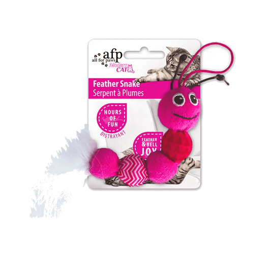 AFP Modern Cat Feather Snake in pink on a transparent background