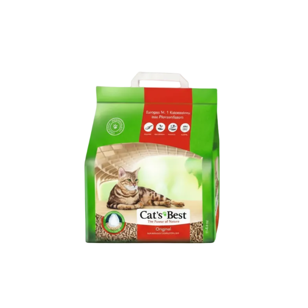Cat’s Best Original organic cat litter bag, green pack with front label and cat photo