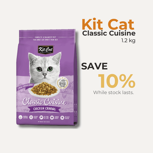 Kit Cat Chicken Cuisine hairball control dry cat food