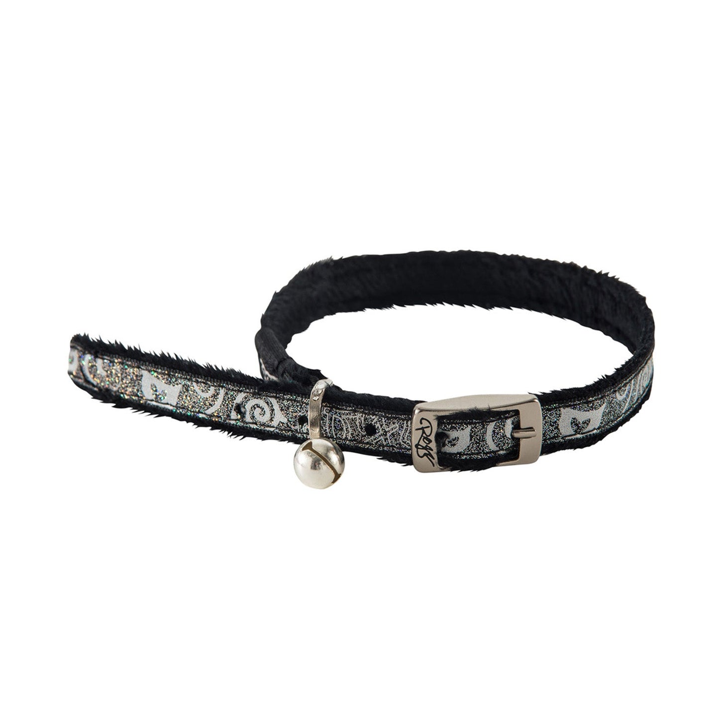 ROGZ SparkleCat safety collar, small, Black