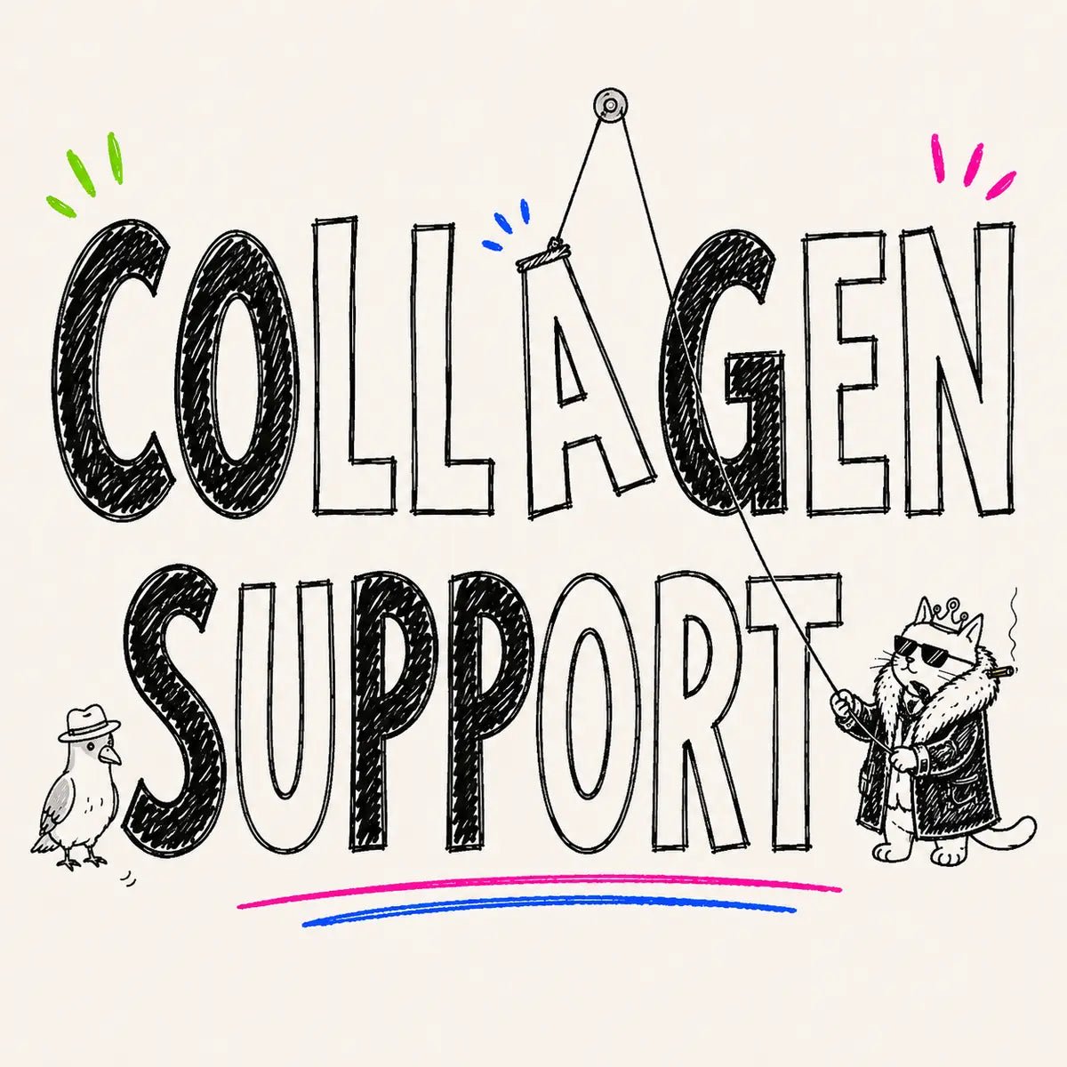 Collagen Support cat treats doodle collection card