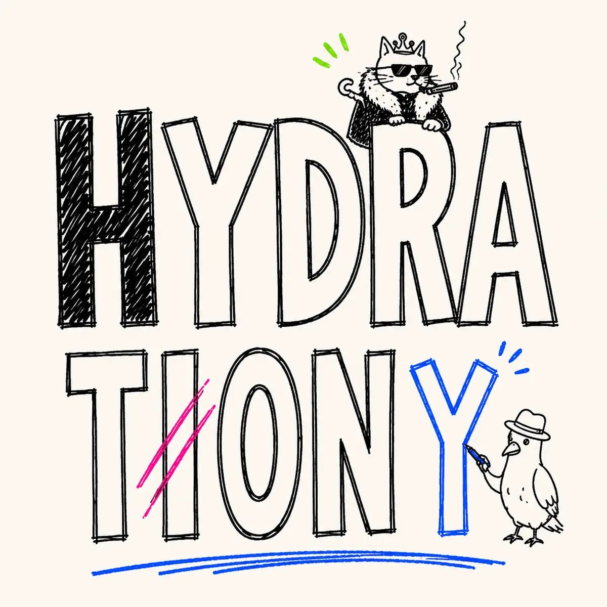 Hydration Support cat treats doodle collection card