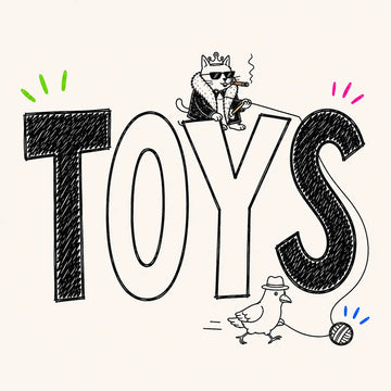 Hand-drawn Toys category card for The Apartment Cat