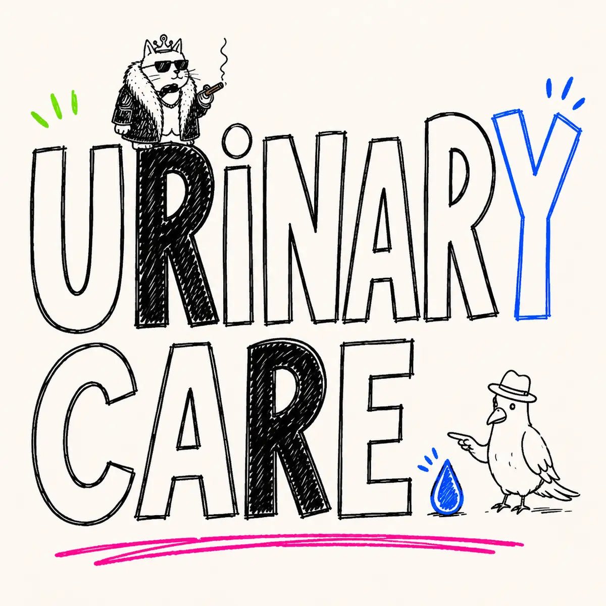 Urinary Care cat treats doodle collection card