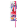 AFP fluffy bird wand toy with pink handle and red, white, and blue feather fuzz