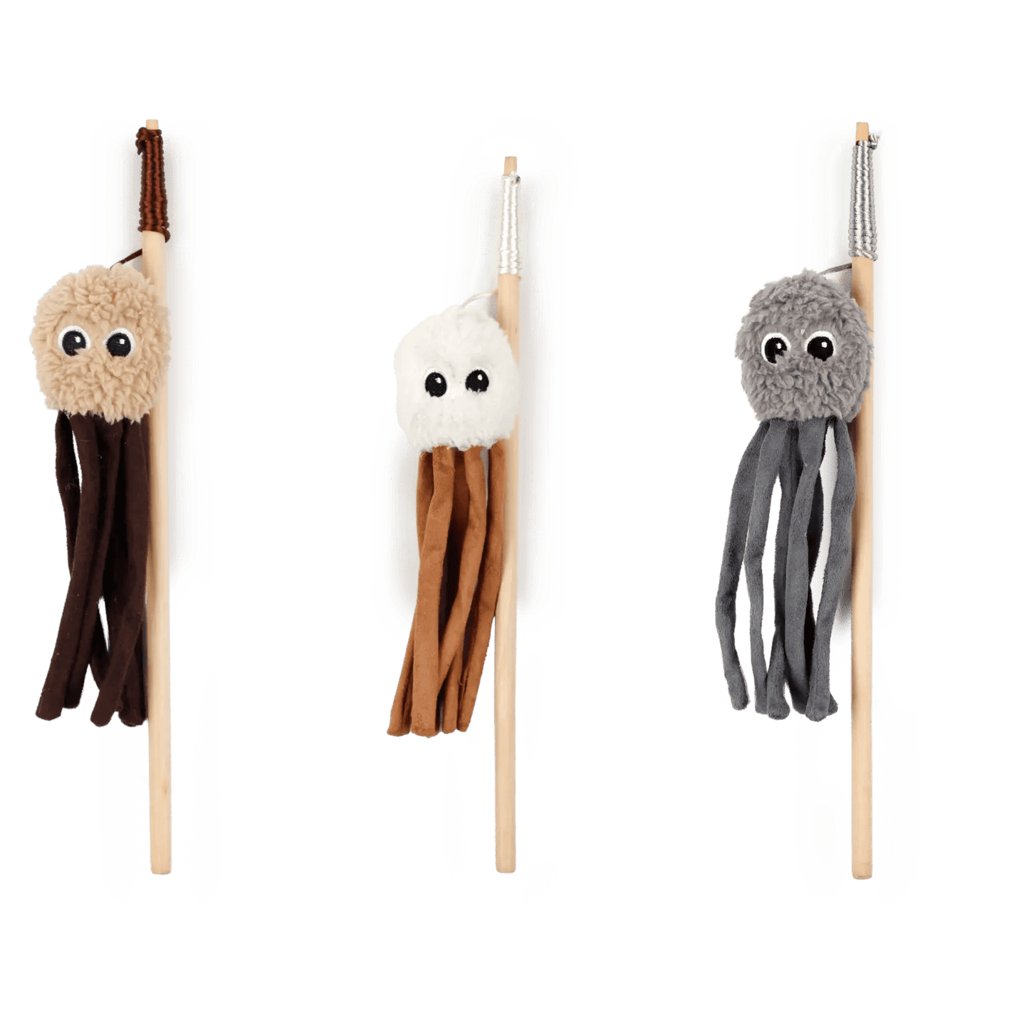 AFP Lambswool Octopus Wand in assorted colours on a transparent background