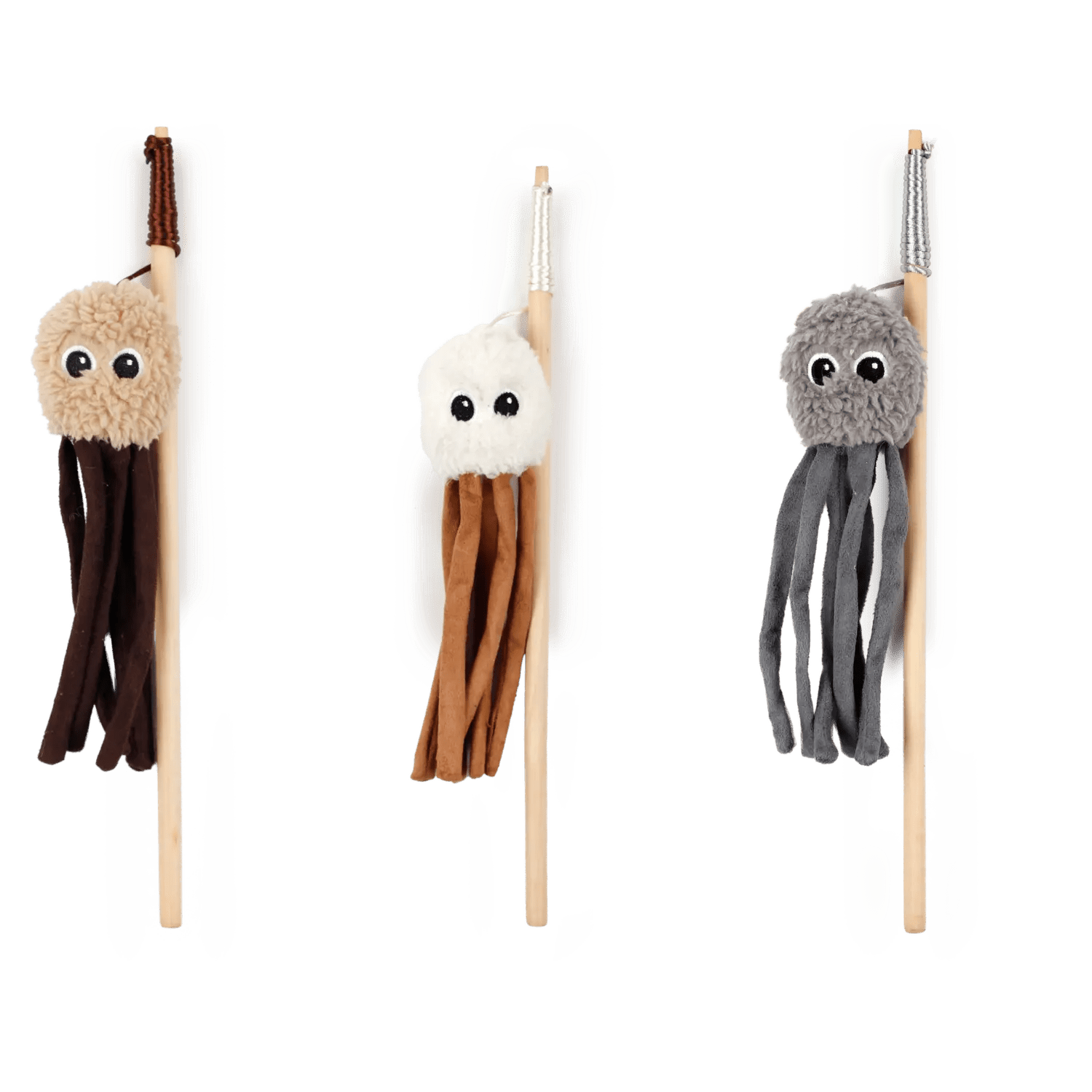 AFP Lambswool Octopus Wand in assorted colours on a transparent background