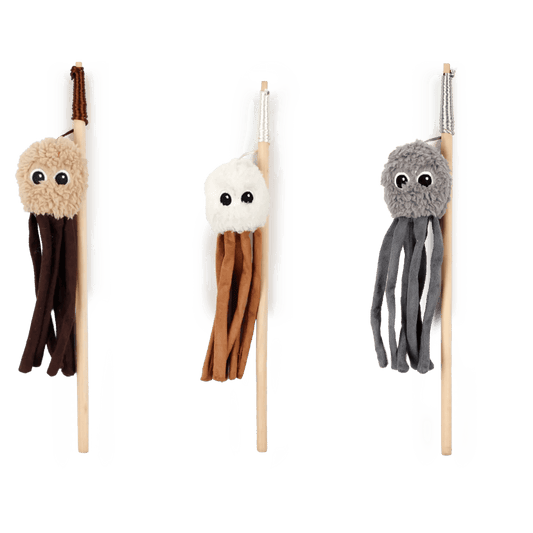 AFP Lambswool Octopus Wand in assorted colours on a transparent background