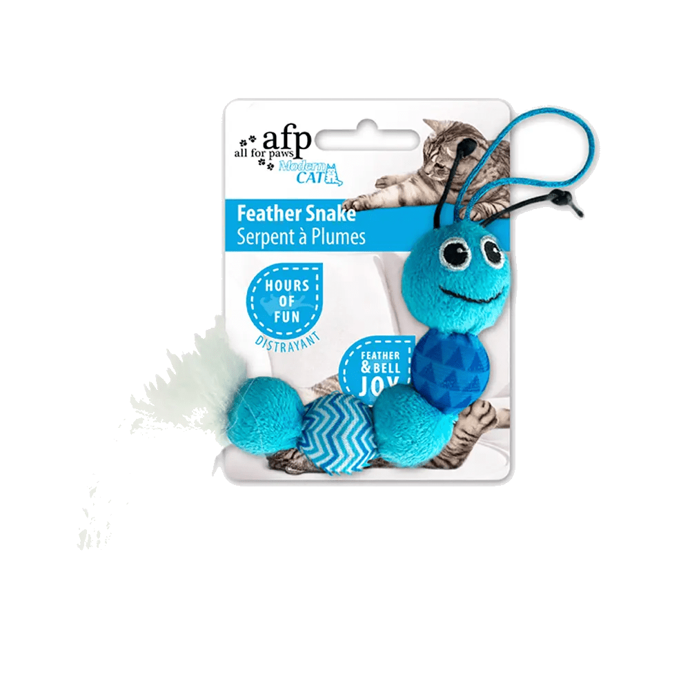 AFP Modern Cat Feather Snake in blue on a transparent background