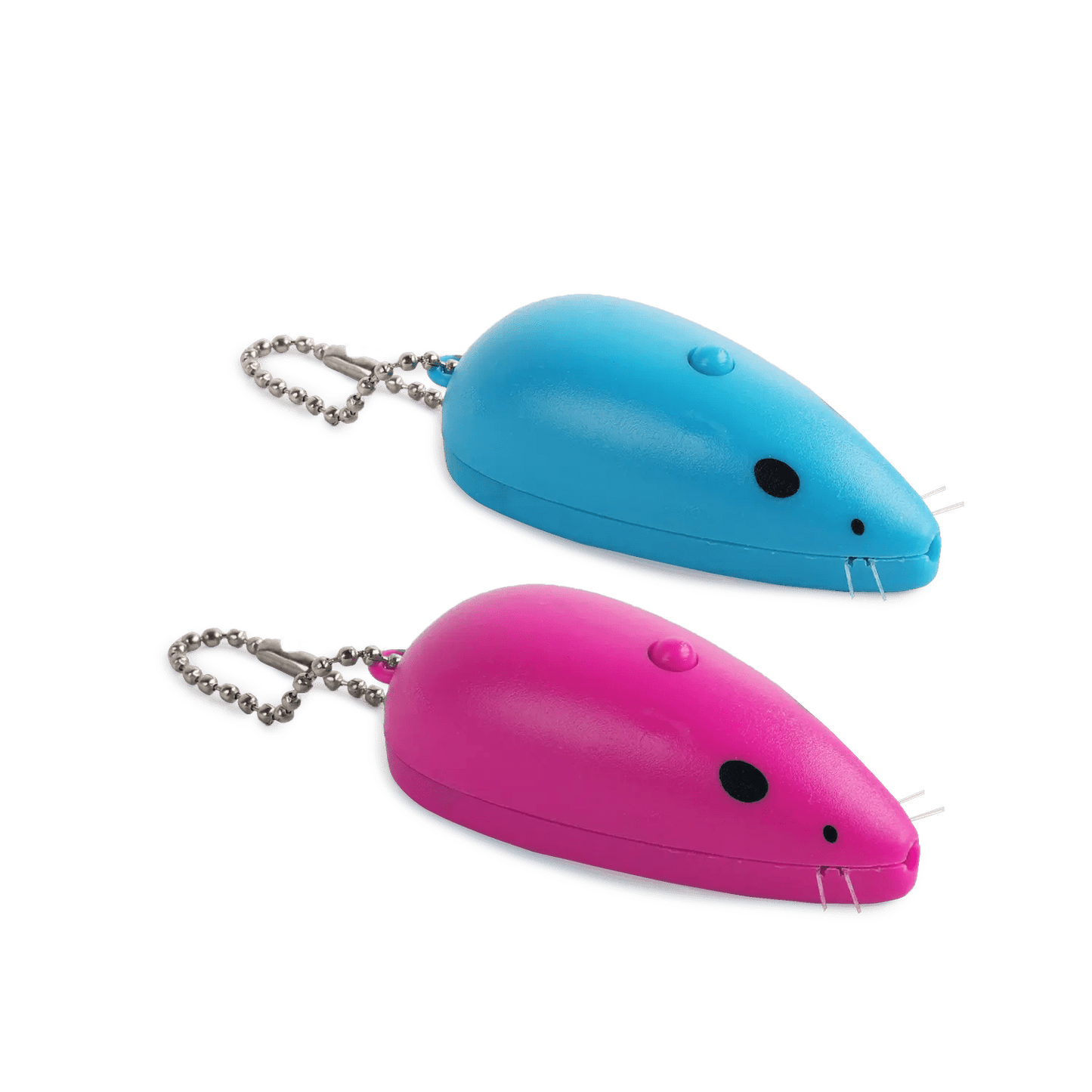 AFP Modern Cat Laser Mouse toys in blue and pink on a transparent background