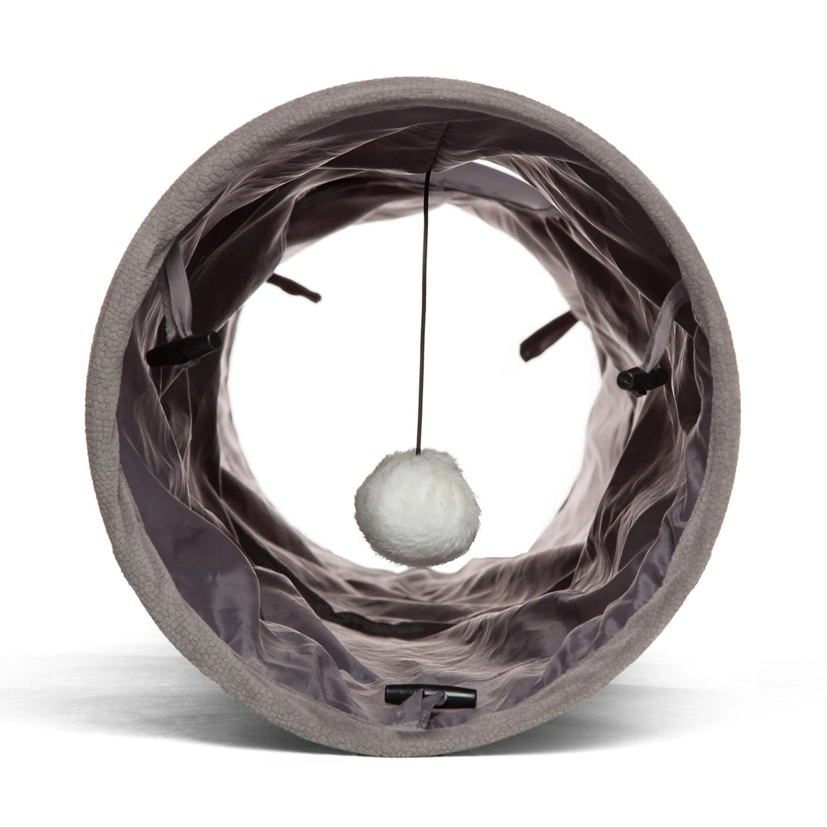 Best Friends by Sheri Ilan Cat Tunnel — grey tunnel interior and hanging toy