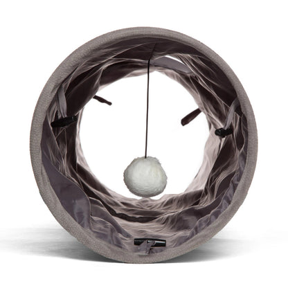 Best Friends by Sheri Ilan Cat Tunnel — grey tunnel interior and hanging toy