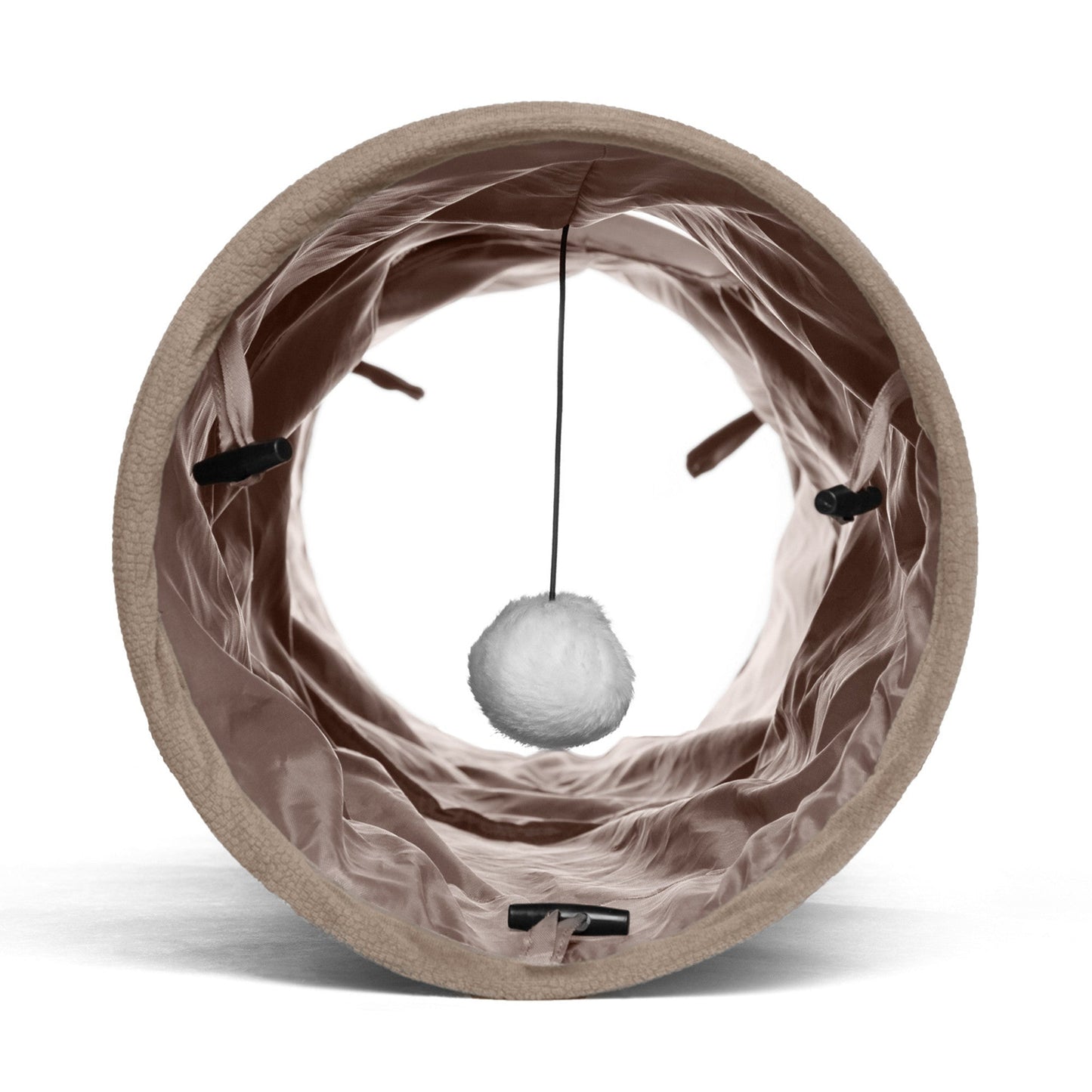 Best Friends by Sheri Ilan cat tunnel interior with hanging ball