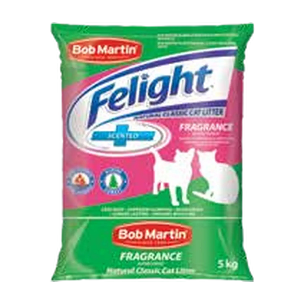 Bob Martin Felight Alpine Forest Cat Litter 5kg green bag, front view