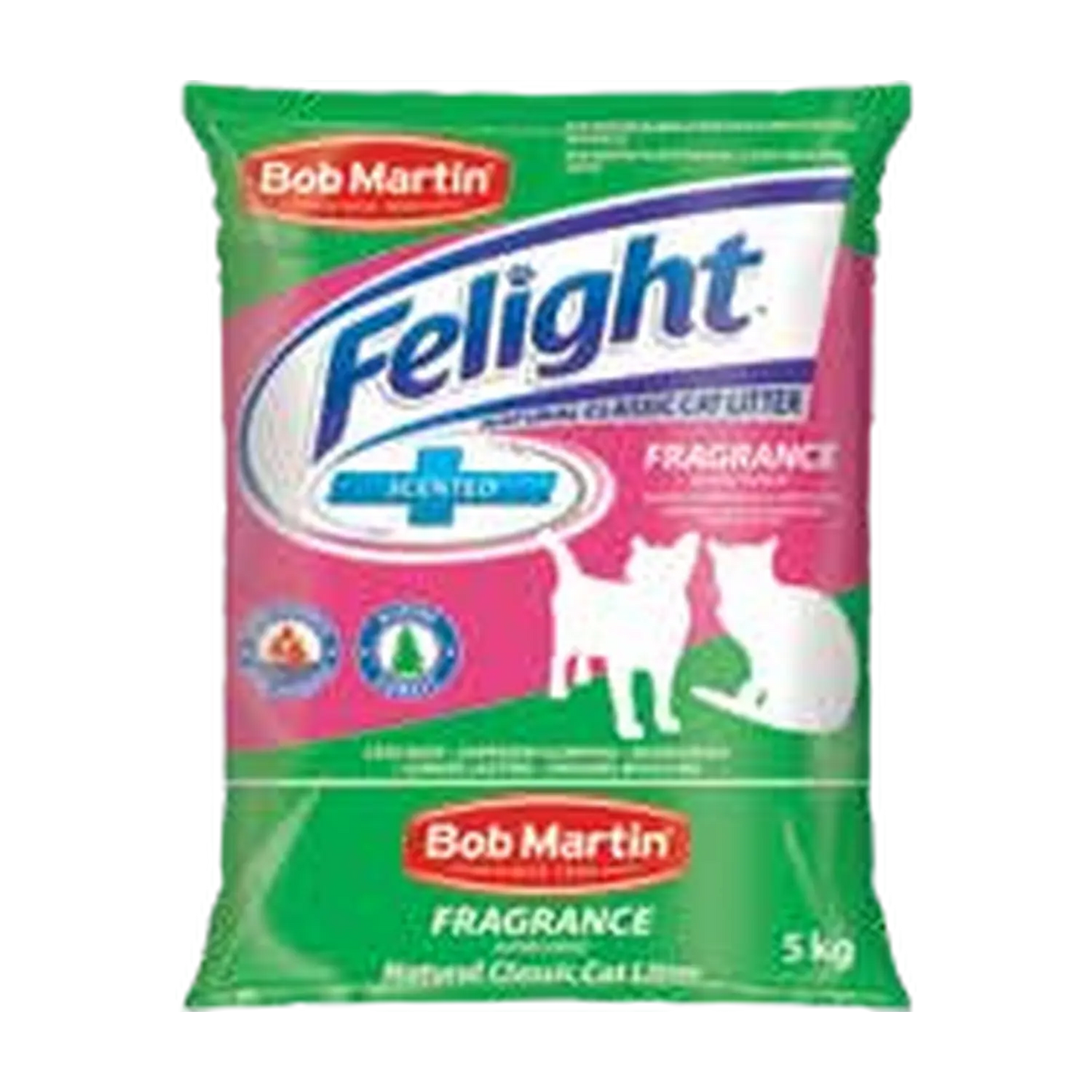 Bob Martin Felight Alpine Forest Cat Litter 5kg green bag, front view