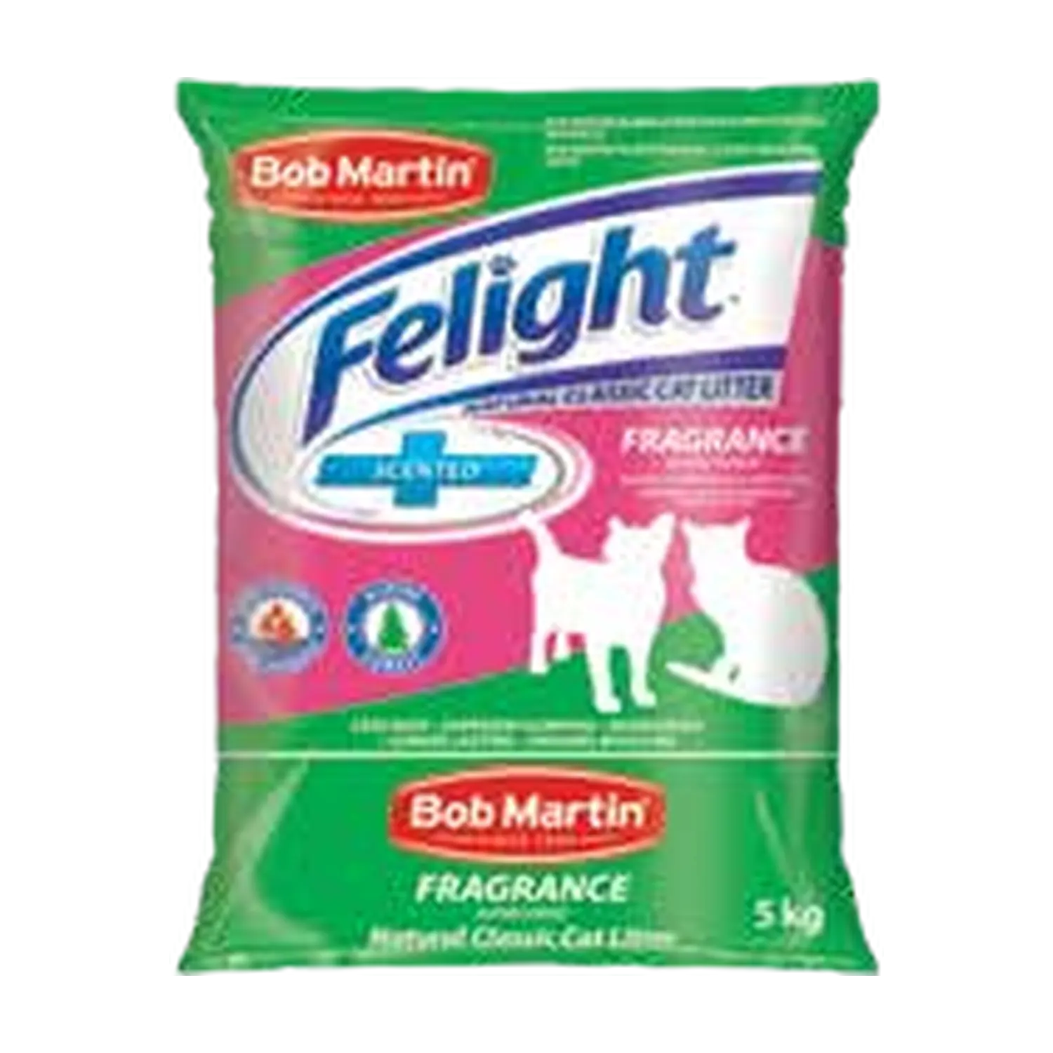Bob Martin Felight Alpine Forest Cat Litter 5kg green bag, front view