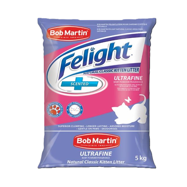 Bob Martin Felight ultrafine scented natural classic kitten litter, 5 kg bag