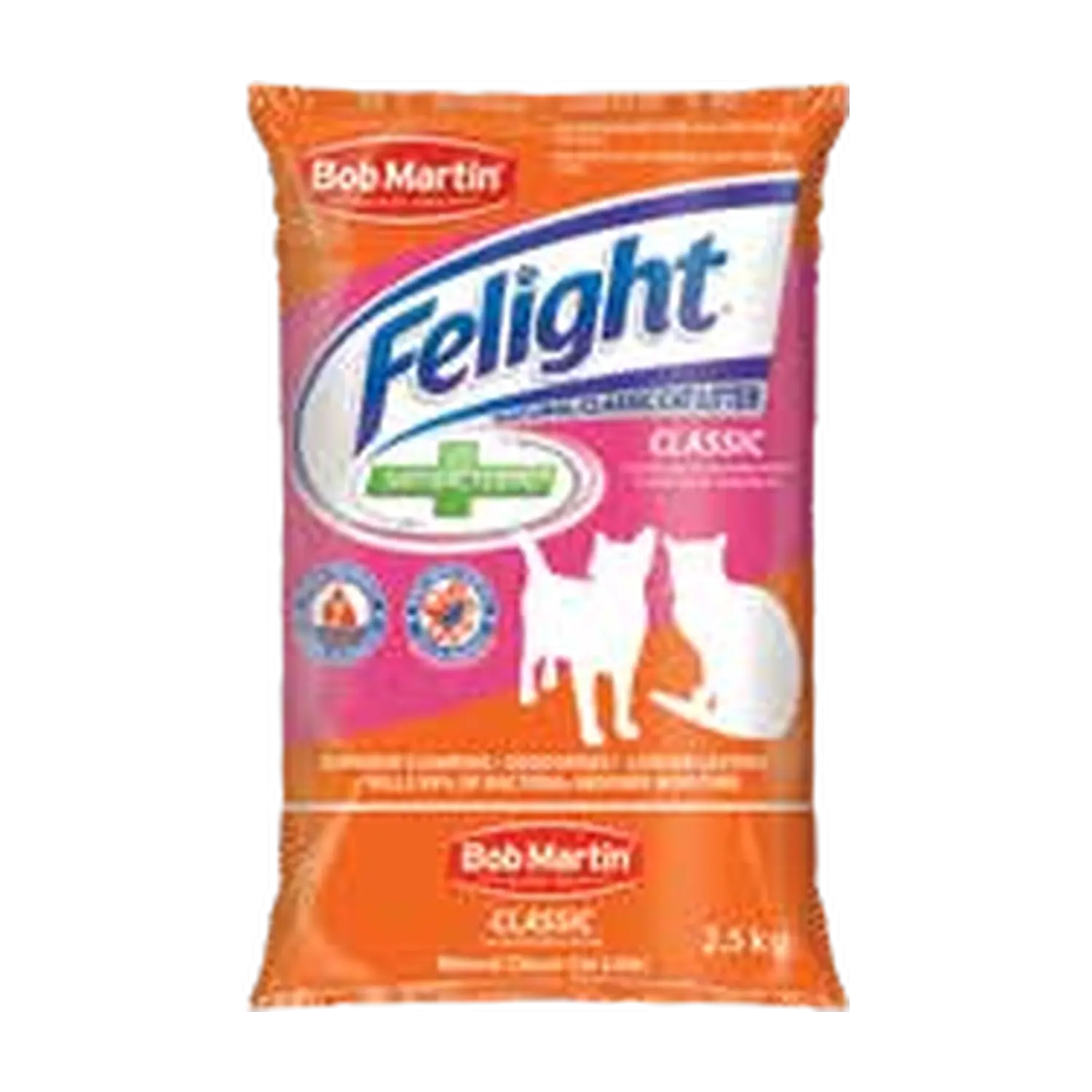 Bob Martin Felight Natural Classic Cat Litter 2.5kg orange bag, front view
