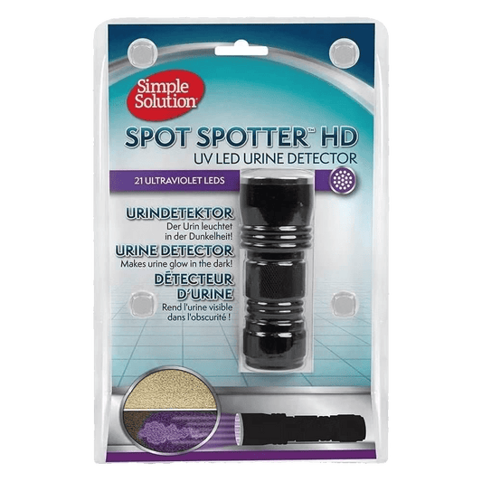 Simple Solution UV Spot Spotter pet urine detector in its retail packaging, included in The Incident Response Kit.