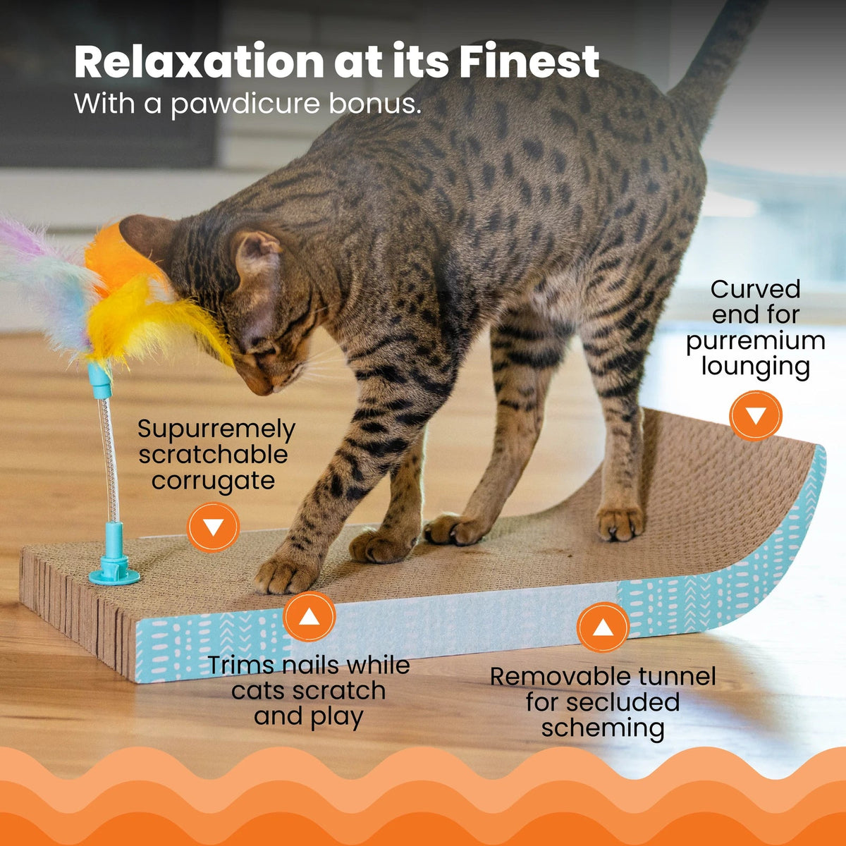Catstages Cat Tunnel Scratcher — scratching and lounging features