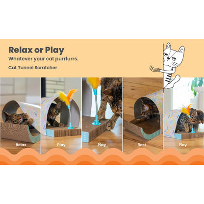 Catstages Cat Tunnel Scratcher — play and relaxation modes