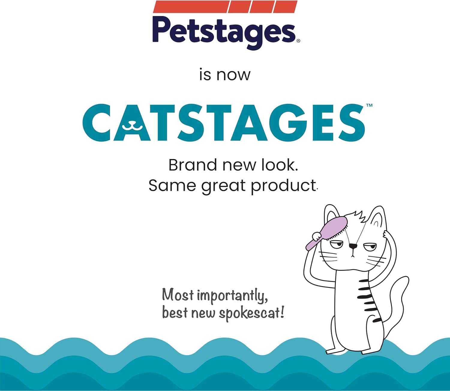 Catstages brand logo banner graphic with wordmark and mascot