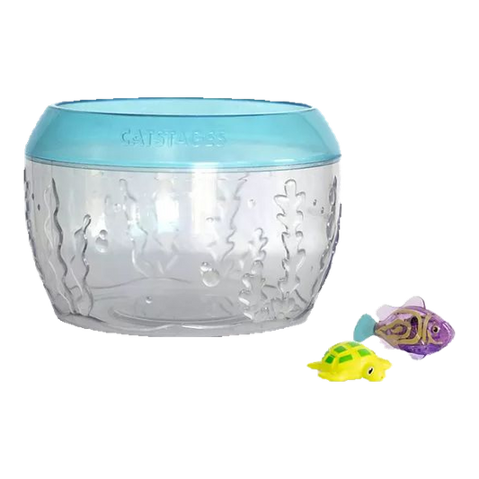 Catstages Meow-smerizing Fish Bowl cat toy with fish and turtle