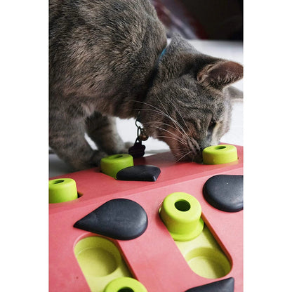 Catstages Nina Ottosson Melon Madness Puzzle & Play - close-up of a tabby cat finding treats