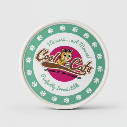 Cat mousse mix tub lid, Cool Cats Twinklin' Tuna & Coconuts flavor