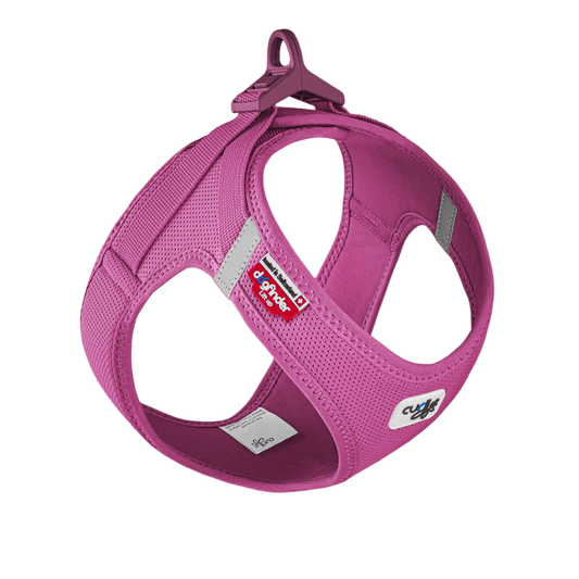 Magenta air-mesh vest harness with adjustable clasp and side D-ring openings