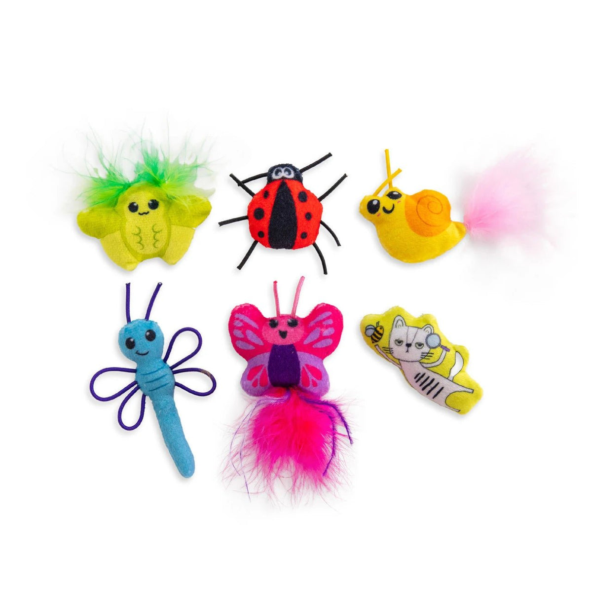 Cute As A Bug Kicker Catnip Toys — six-piece toy set