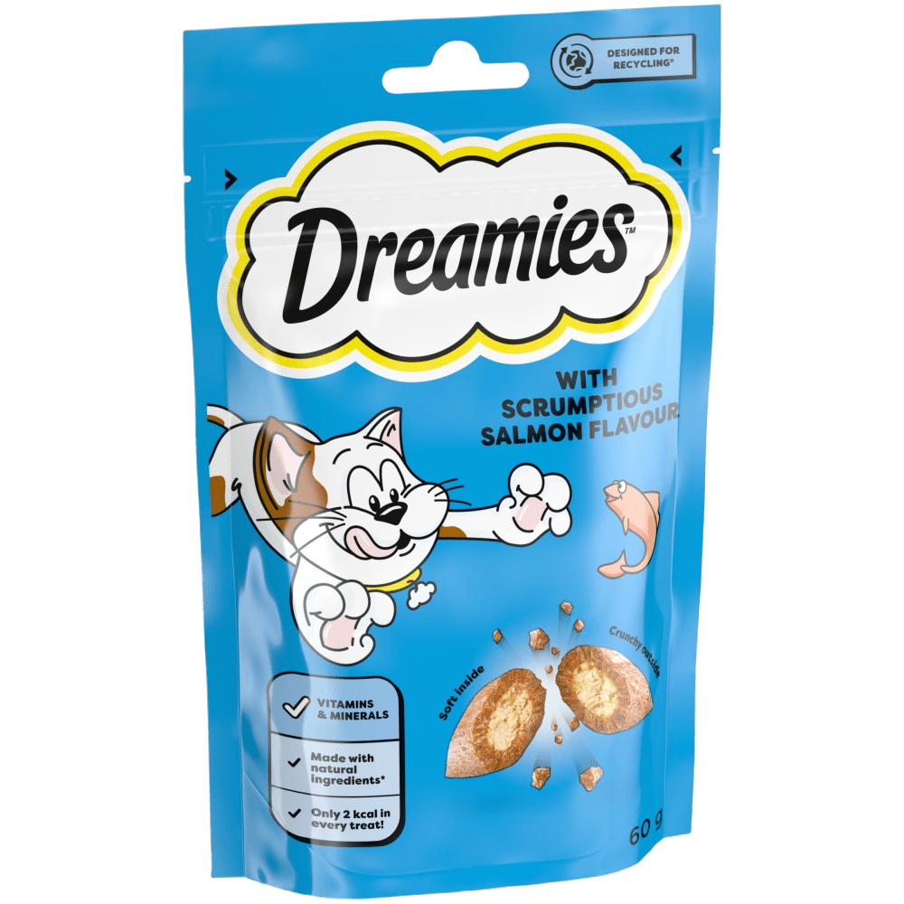 Dreamies cat treats 60 g salmon flavour pouch