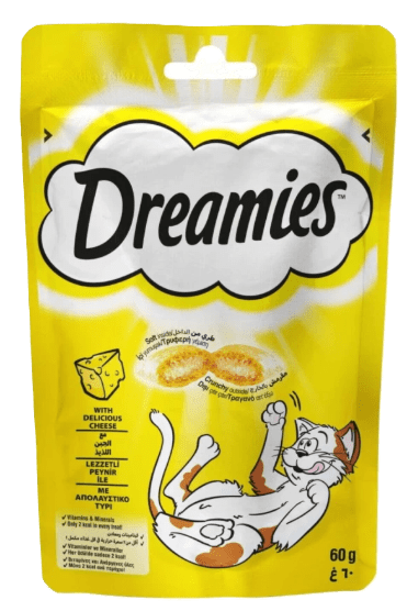 Dreamies™ cat treat pouch, 60 g, cheese flavor