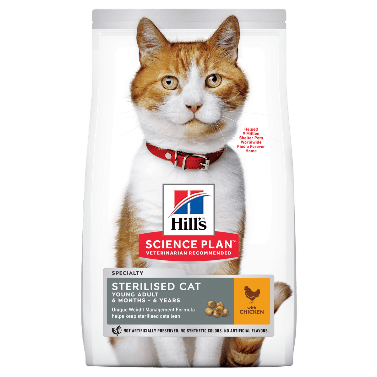 Hill's Science Plan sterilised adult dry cat food pouch, chicken flavor
