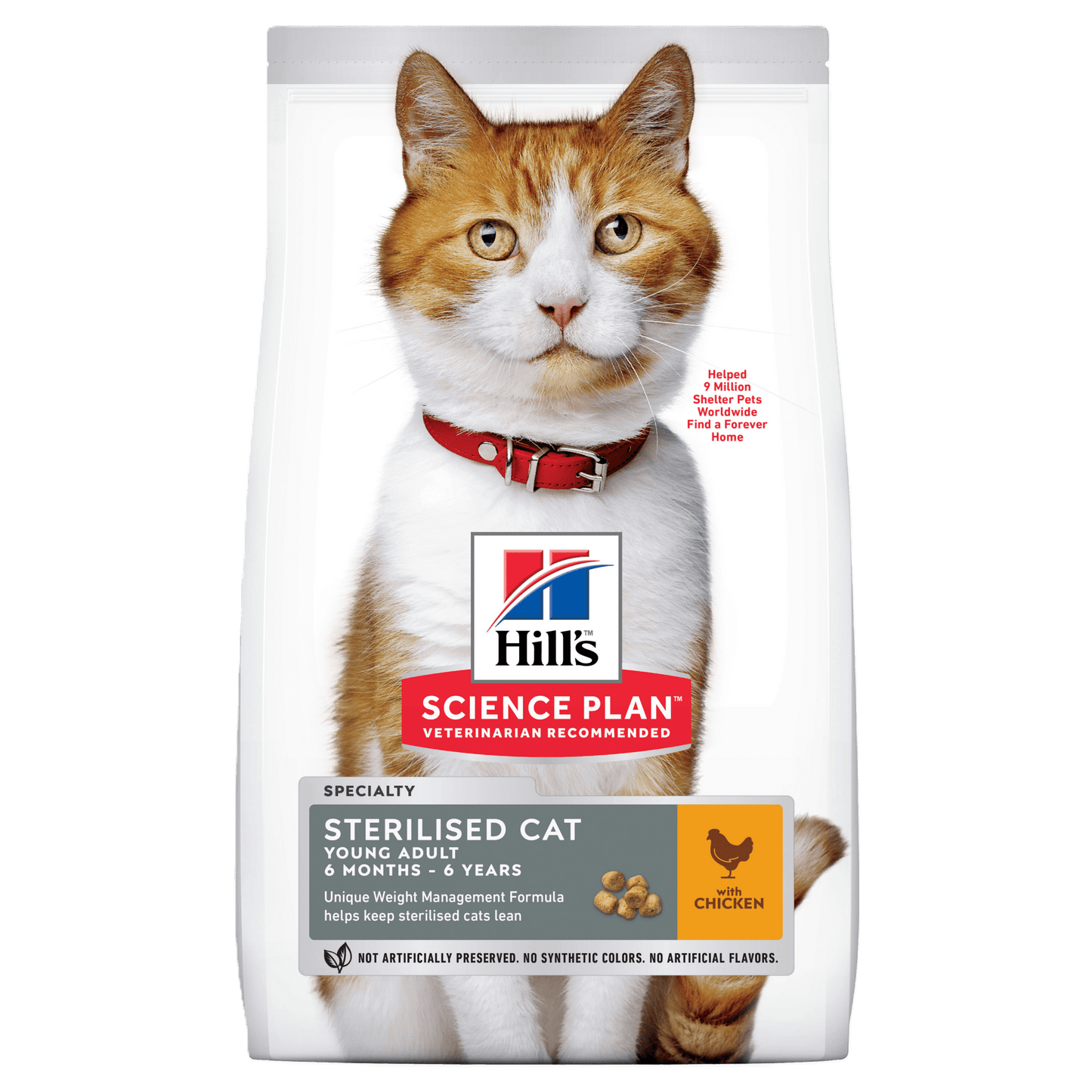 Hill's Science Plan sterilised adult dry cat food pouch, chicken flavor