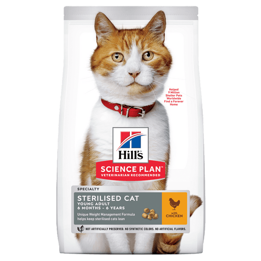 Hill's Science Plan sterilised adult dry cat food pouch, chicken flavor