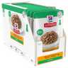 Wet kitten cat food pouch multipack with chicken chunks in gravy, side view