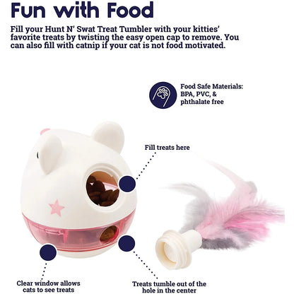 Hunt 'N Swat Treat Tumbler — Pink variant treat dispenser features