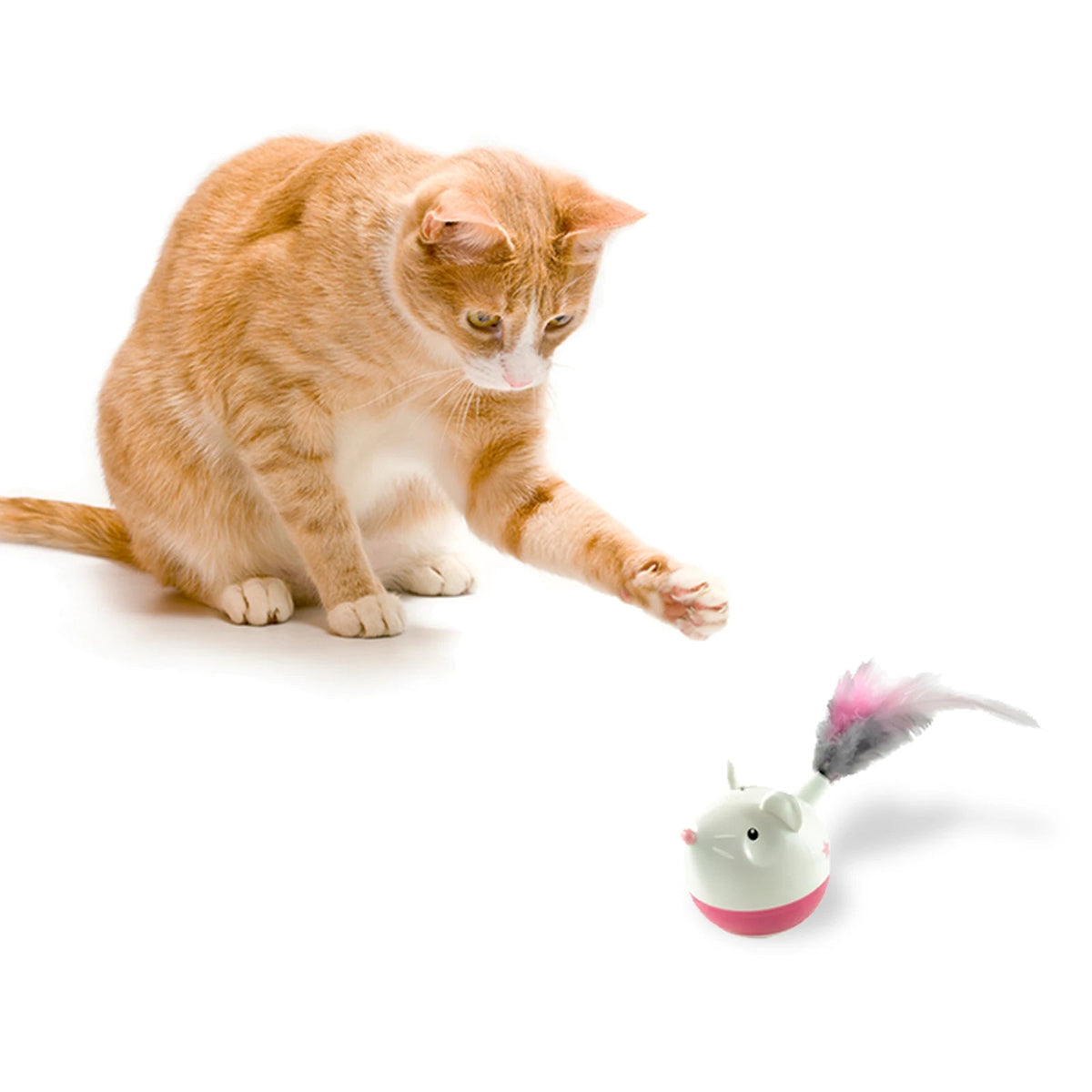 Hunt 'N Swat Treat Tumbler — cat playing with Pink variant