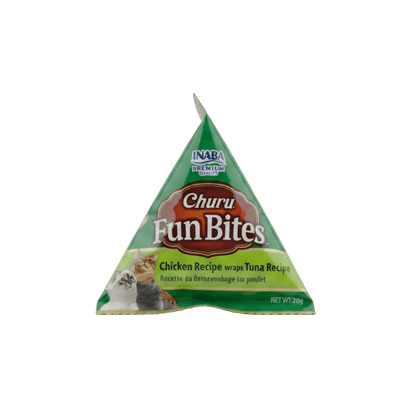 Inaba Churu Fun Bites cat treat pouch, chicken and tuna recipe, single pack