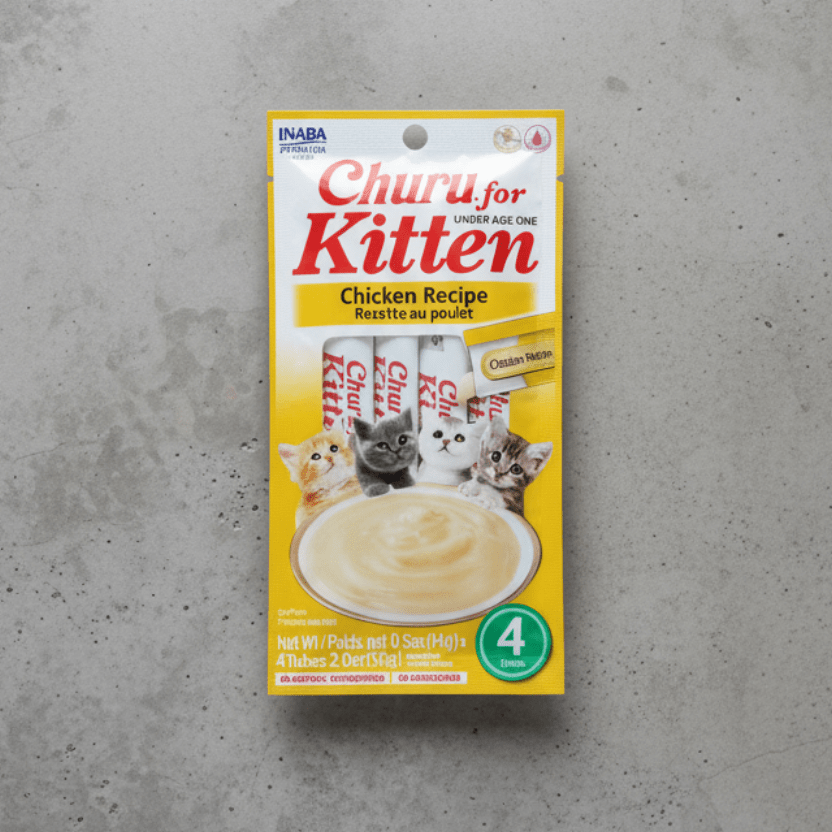 Inaba Churu for Kitten chicken recipe cat treat pouch, 4-pack