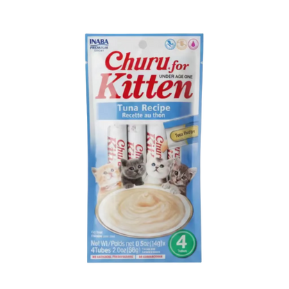 Inaba Churu for Kitten tuna recipe lickable cat treat pouch, 4-pack