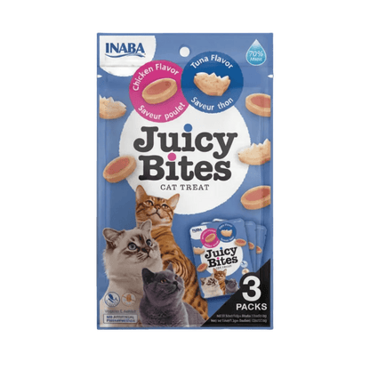 INABA Juicy Bites cat treats package, blue tuna flavor, 3 packs
