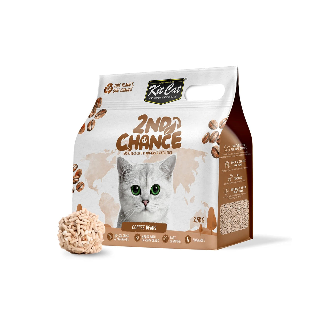 Kit Cat 2ND Chance Plant-Based Cat Litter — Coffee Beans — COFFEE w ACTUAL copy
