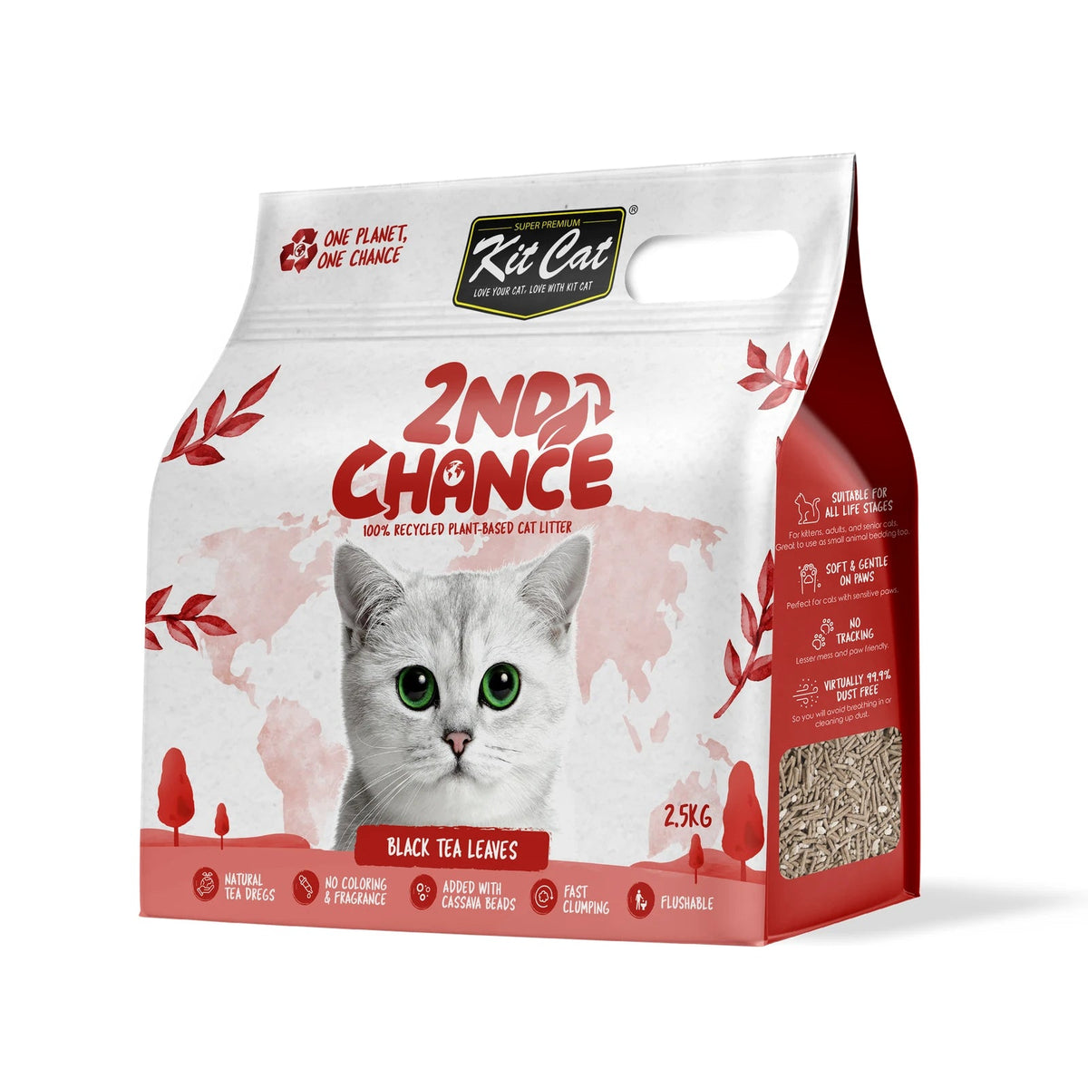Kit Cat 2ND Chance Plant-Based Cat Litter — Black Tea Leaves — front pack