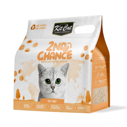 Plant-based cat litter bag, 2nd Chance, pea fiber, with green label window