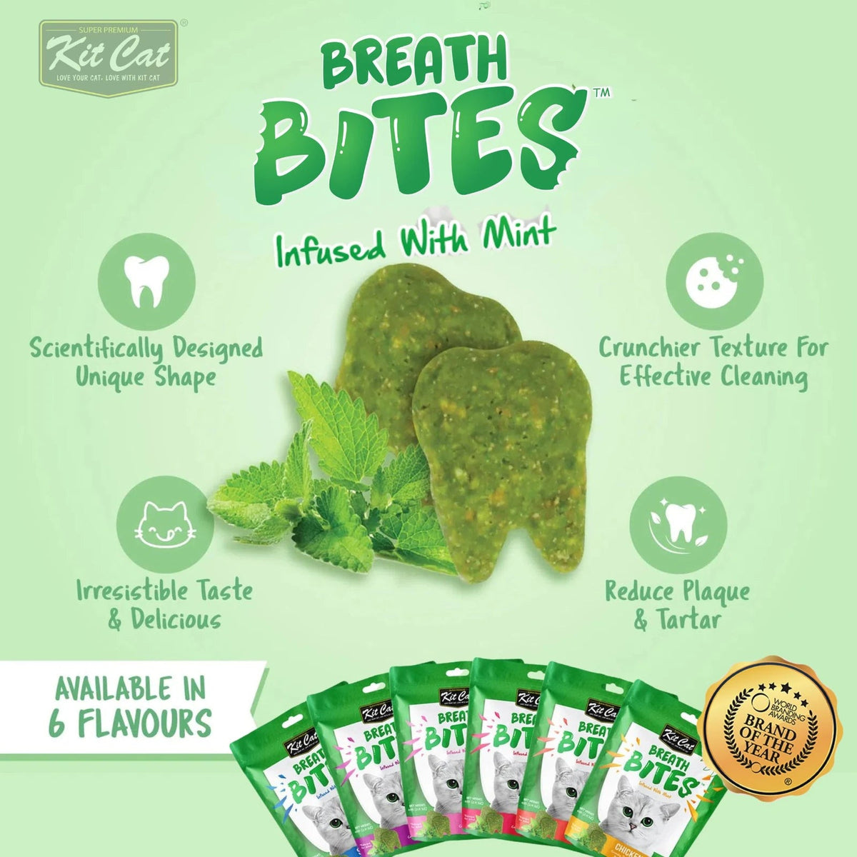 Kit Cat Breath Bites Dental Treats for Cats 60g — product information — Infogram