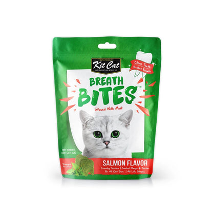 Kit Cat Breath Bites Dental Treats for Cats 60g — salmon — front pack